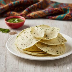 Jeera Rice Papad With Palak Flavour